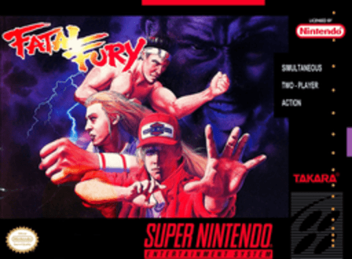 Fatal Fury SNES cover art reference for custom cartridge, PAL version.