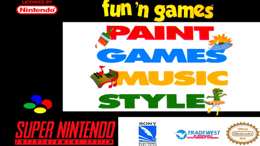 Fun 'n Games SNES cover art reference for custom cartridge, PAL version.