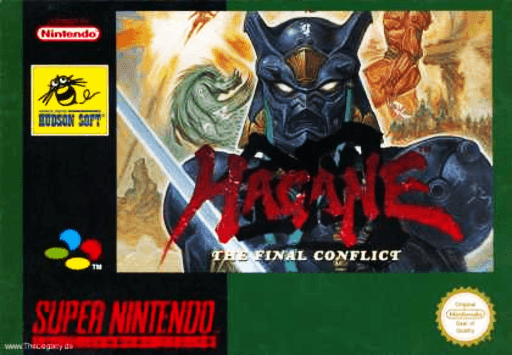 Hagane: The Final Conflict SNES cover art reference for custom cartridge, PAL version.