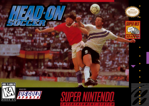 Fever Pitch Soccer SNES cover art reference for custom cartridge, NTSC-U version.