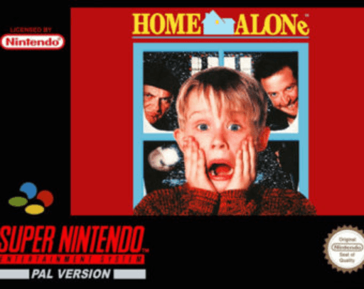 Home Alone SNES cover art reference for custom cartridge, PAL version.