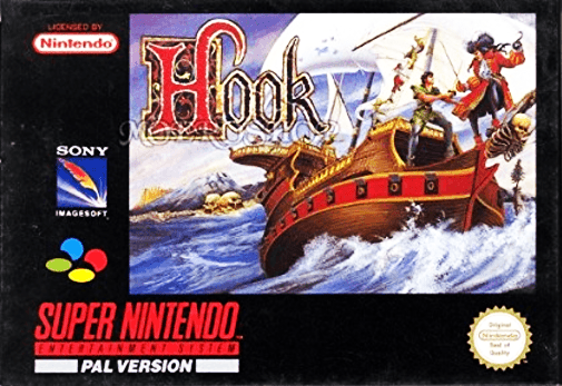 Hook SNES cover art reference for custom cartridge, PAL version.