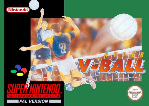 Hyper V-Ball SNES cover art reference for custom cartridge, PAL version.