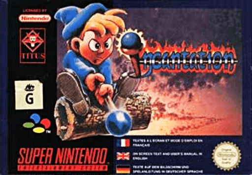Incantation SNES cover art reference for custom cartridge, PAL version.