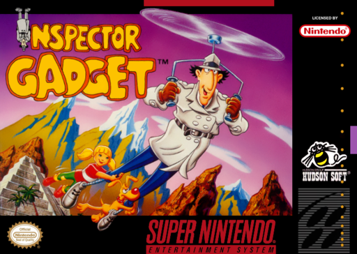 Inspector Gadget SNES cover art reference for custom cartridge, NTSC-U version.