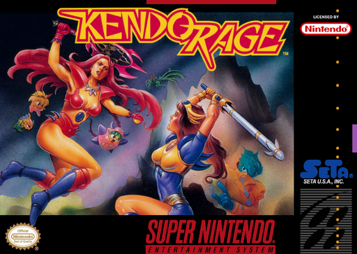 Kendo Rage SNES cover art reference for custom cartridge, NTSC-U version.