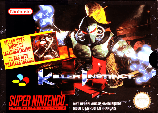 Killer Instinct SNES cover art reference for custom cartridge, PAL version.