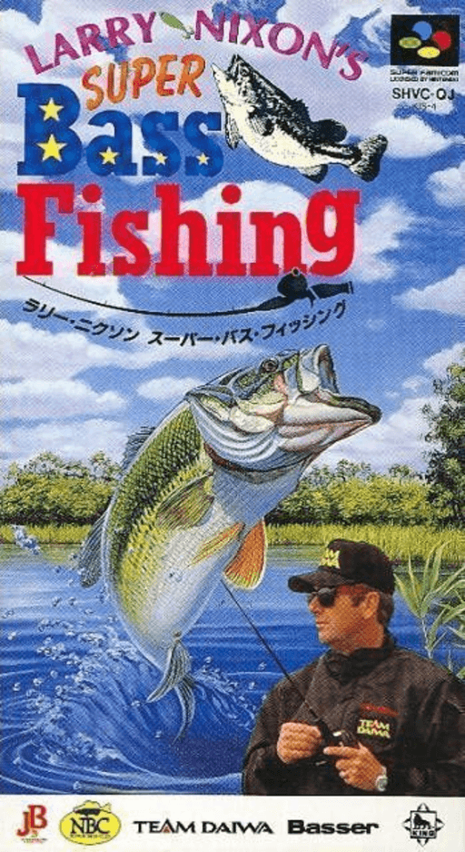 TNN Bass Tournament of Champions SNES cover art reference for custom cartridge, NTSC-J version.