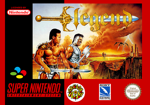 Legend SNES cover art reference for custom cartridge, PAL version.