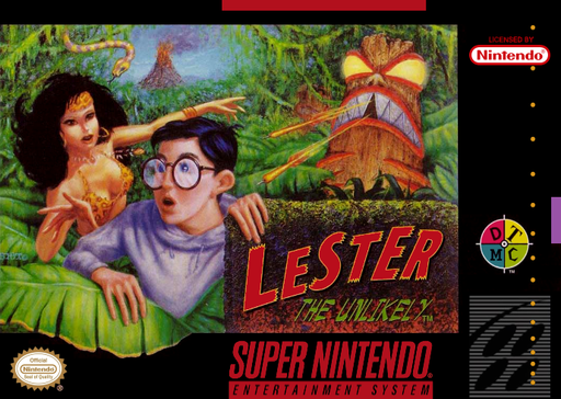 Lester the Unlikely SNES cover art reference for custom cartridge, NTSC-U version.
