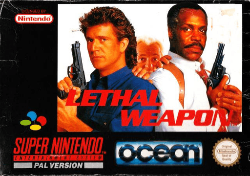 Lethal Weapon SNES cover art reference for custom cartridge, PAL version.