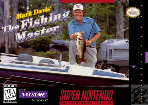 Mark Davis' The Fishing Master SNES cover art reference for custom cartridge, NTSC-U version.