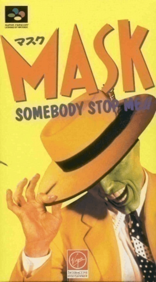 The Mask SNES cover art reference for custom cartridge, NTSC-J version.