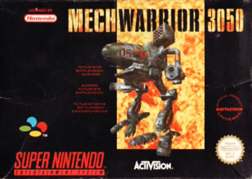 MechWarrior 3050 SNES cover art reference for custom cartridge, PAL version.