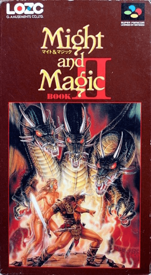 Might and Magic: Book II SNES cover art reference for custom cartridge, NTSC-J version.