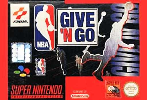 NBA Give 'n Go SNES cover art reference for custom cartridge, PAL version.