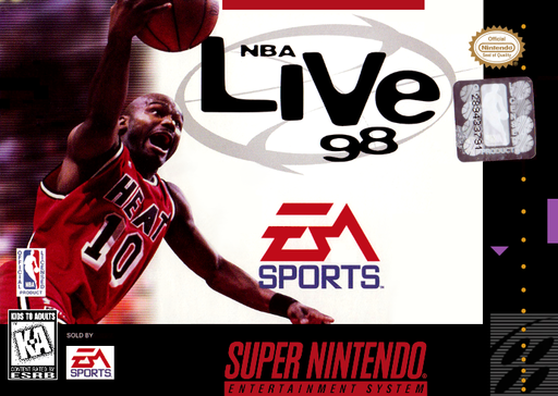 NBA Live 98 SNES cover art reference for custom cartridge, NTSC-U version.