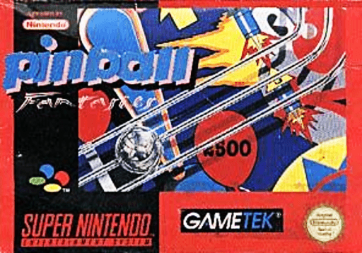 Pinball Fantasies SNES cover art reference for custom cartridge, PAL version.
