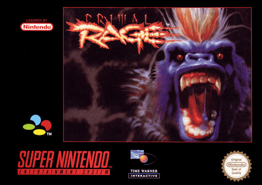 Primal Rage SNES cover art reference for custom cartridge, PAL version.