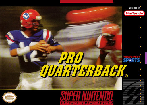 Pro Quarterback SNES cover art reference for custom cartridge, NTSC-U version.
