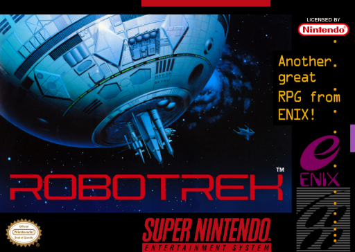 Robotrek SNES cover art reference for custom cartridge, NTSC-U version.