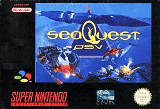 SeaQuest DSV SNES cover art reference for custom cartridge, PAL version.
