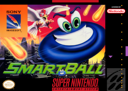 Smart Ball SNES cover art reference for custom cartridge, NTSC-U version.