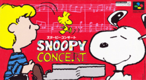 Snoopy Concert SNES cover art reference for custom cartridge, NTSC-J version.