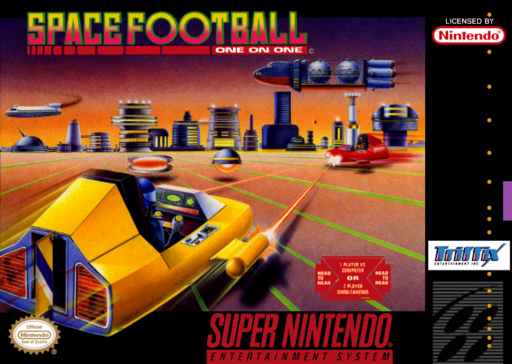 Space Football: One on One SNES cover art reference for custom cartridge, NTSC-U version.