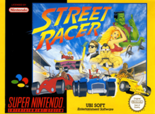 Street Racer SNES cover art reference for custom cartridge, PAL version.