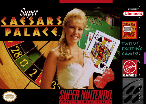 Super Caesars Palace SNES cover art reference for custom cartridge, NTSC-U version.