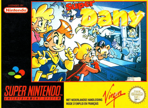 Super Dany SNES cover art reference for custom cartridge, PAL version.
