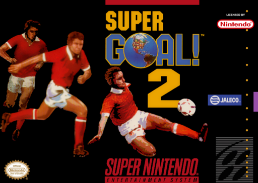 Super Goal! 2 SNES cover art reference for custom cartridge, NTSC-U version.