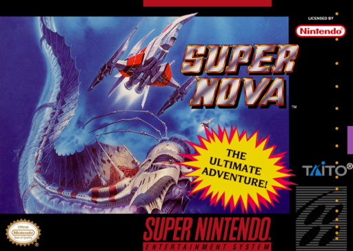 Super Nova SNES cover art reference for custom cartridge, NTSC-U version.