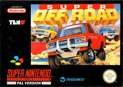 Super Off Road SNES cover art reference for custom cartridge, PAL version.