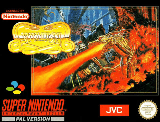 Syvalion SNES cover art reference for custom cartridge, PAL version.