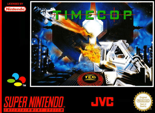 Timecop SNES cover art reference for custom cartridge, PAL version.