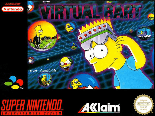 Virtual Bart SNES cover art reference for custom cartridge, PAL version.