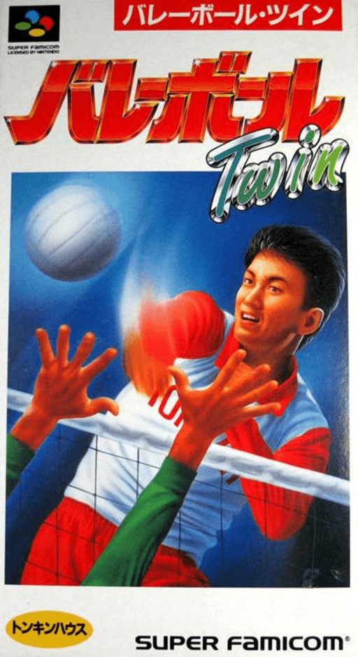 Dig & Spike Volleyball SNES cover art reference for custom cartridge, NTSC-J version.