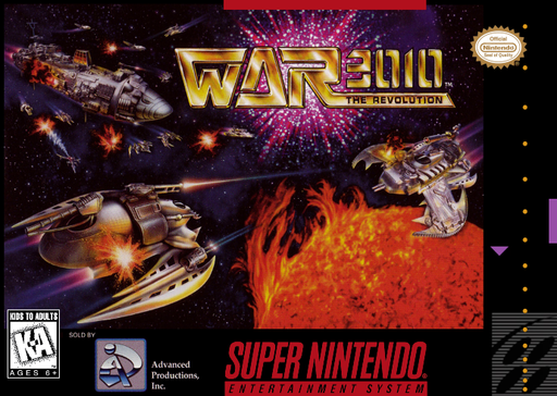 War 3010: The Revolution SNES cover art reference for custom cartridge, NTSC-U version.