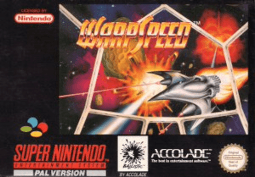 WarpSpeed SNES cover art reference for custom cartridge, PAL version.