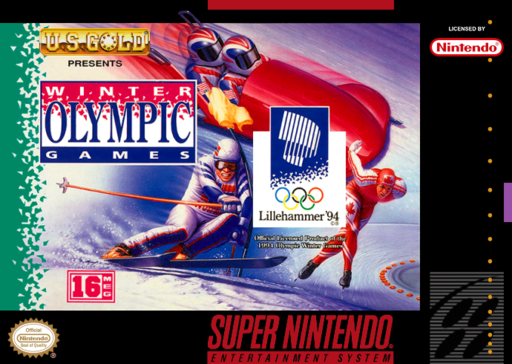 Winter Olympic Games: Lillehammer '94 SNES cover art reference for custom cartridge, PAL version.