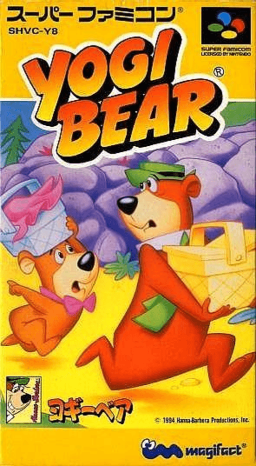 Adventures of Yogi Bear SNES cover art reference for custom cartridge, NTSC-J version.