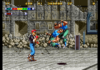 Capture d'écran de Mutation Nation sur Neo Geo AES, beat'em up de SNK sorti en 1992