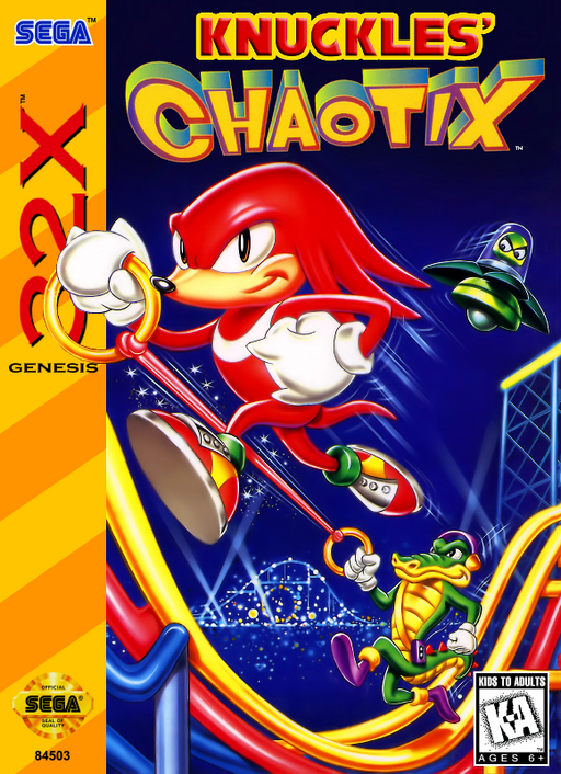 Knuckles' Chaotix box art for Sega 32X