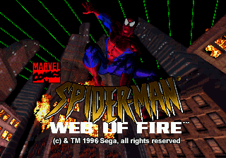 Title screen of The Amazing Spider-Man - Web of Fire