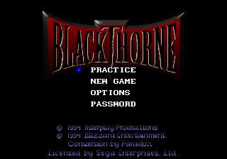Title screen of Blackthorne
