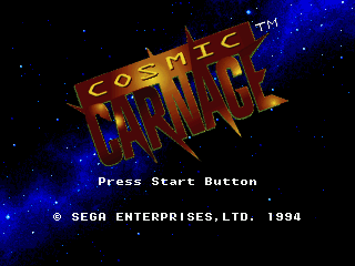 Title screen of Cosmic Carnage