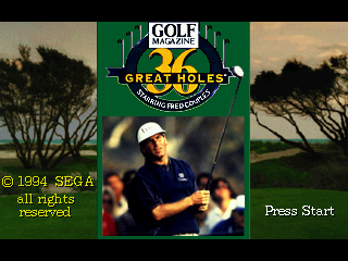 Title screen of Golf Magazine Presents - 36 Great Holes Starring Fred Couples