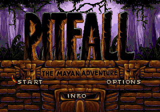 Title screen of Pitfall - The Mayan Adventure